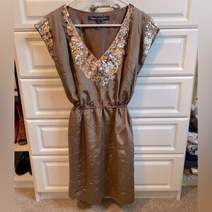 French Connection dress with waist tie and sequence detailing